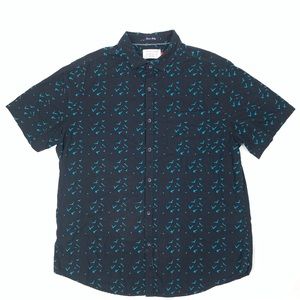 Denim & Flower Navy Seagull Print S/S Button Shirt